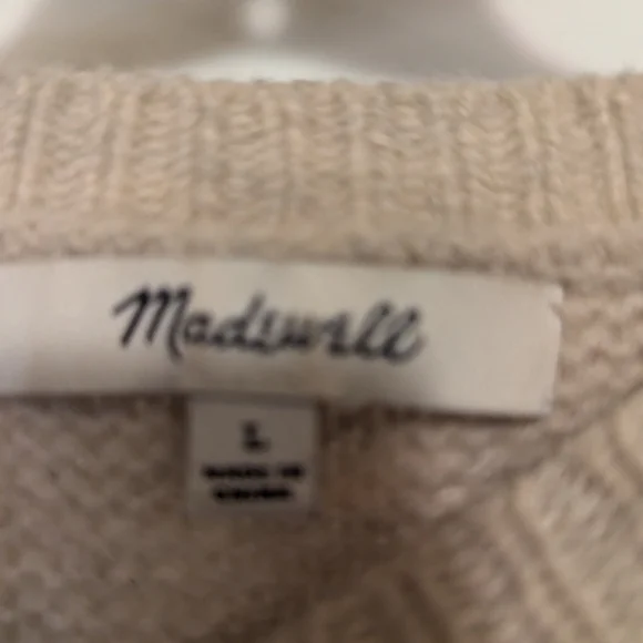 Madewell Cream Cable Knit Sweater - Picture 2 of 8